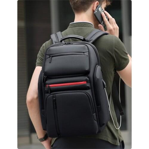 2020 New Fashion Business Large Capacity Laptop Backpack Men Multi Function Usb Charging Travel Backpack School Bag Solid Color