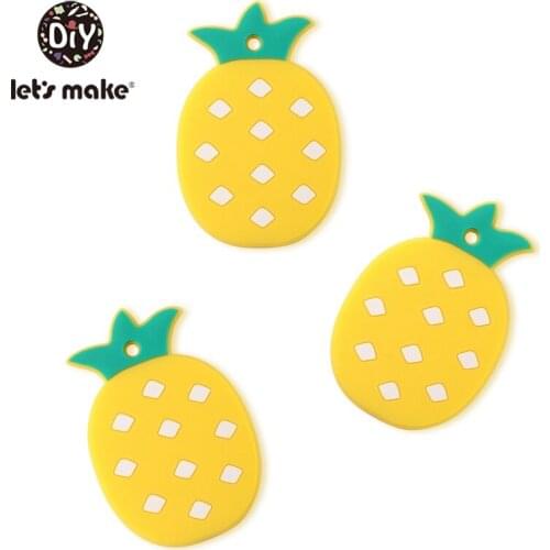 Lets Make 5pcs Silicone Teether Child Care Pineapple Molar Toys For Baby DIY Teether Toys Crafts Silicone Beads