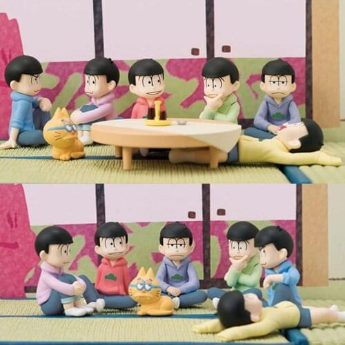 6pcs/lot Osomatsu-san Mr osomatsu san Karamatsu Ichimatsu Mini Cute PVC Action Figure Doll Collection Model Toy Gifts Cosplay