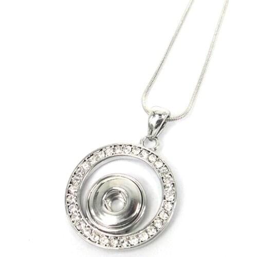 Free shipping 1.2cm button Snake Chain Pendants Necklace DIY Fashion metal snap button Jewelry