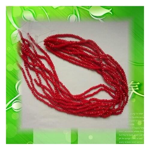 Free shipping Porcelain red Colour Crystal Trimming Beads 4MM 3MM Faced glass rondelles bead
