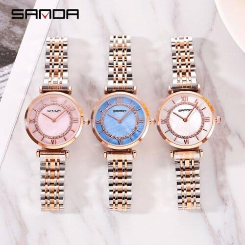 BASID Top Brand Luxury Elegant Rhinestone Women Watches Fashion Ladies Wristwatches Stainless Steel Female Quartz Watch Stylish