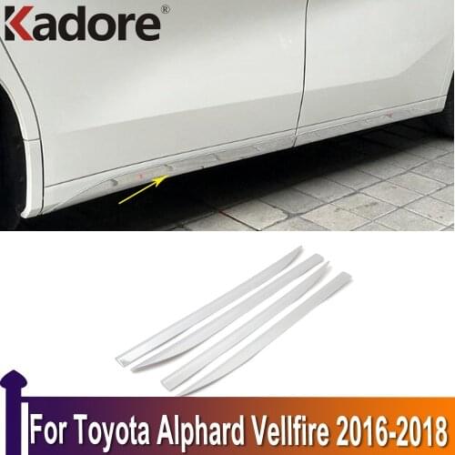 For Toyota Alphard Vellfire 2016 2017 2018 ABS Chrome Car Door Body Side Skirt Moulding Trim Styling Decoration car decoration