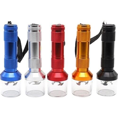 Electric Torch Shape Grinder Crusher Herb Tobacco Smoke Spice Crusher Aluminum Alloy Electric Grinder Mill without Battery