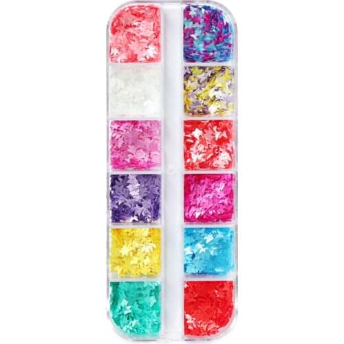 Fluorescence Butterfly Heart Fruits Various Shapes Nail Art Glitter Flakes 3D colourful Sequins Polish Manicure Nail Decoration