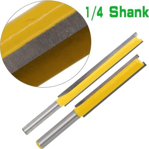 1Pcs 1/4 6.35 Shank 3/8" Long Cleaning Bottom Router Bit Cutter CNC Woodworki Clean Bits Straight end mill trimmer Cutting Tools