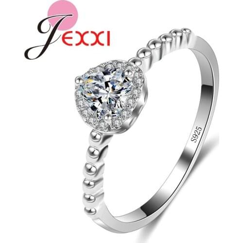 Hot Womens Gift 925 Sterling Silver Cubic Zircon Rings Bridal Engagement Wedding Party Jewelry High Quality Accessory