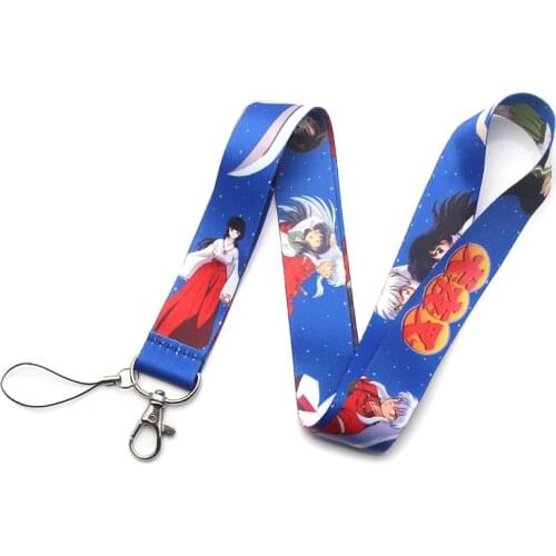 Classic Japan Anime Inuyasha Lanyards Key Chain Mobile Phone Straps Neckband DIY Hang Rope Lariat Keychain Accessories Fans Gift