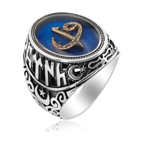 925 Silver Ottoman Ring for Men Resurrection Ertugrul Ring for Man Kayi Ring