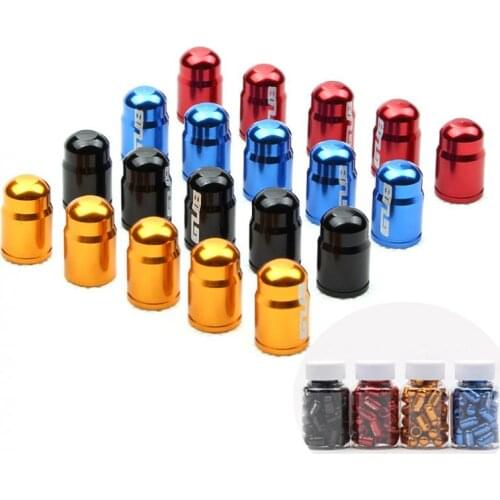 Bicycle valve cap 50PCS 4 Colors Aluminum Alloy American Tyre Air Valve Caps Dust Cover for MTB Road Bike Accessories