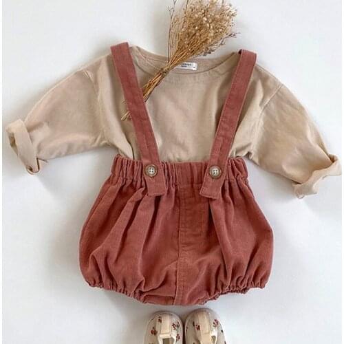 Spring Autumn Baby Girls Boys Clothing Sets Long Sleeve Cotton T-shirt+ Jumpsuit Overalls Toddler Baby Girls Boys Clothes Suit