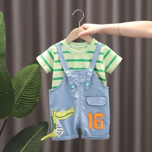 Summer Childrens Clothing Sets Of Boys O-Neck Collar Short-sleeved T-shirt And Pants 2 Piece