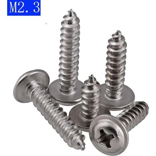 M2.3 304 stainless steel A2 - 70 Flanged Pan Washer Head Phillips Self Tapping Screws Bolts