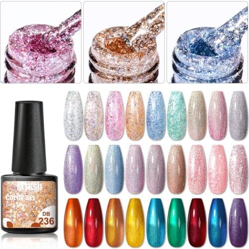 Mtssii Nail Gel Varnish 6ml High Quality Nail Gel Polish Cheaper Price Plastic Bottle Bright Color Glitter Varnish Nail Gel