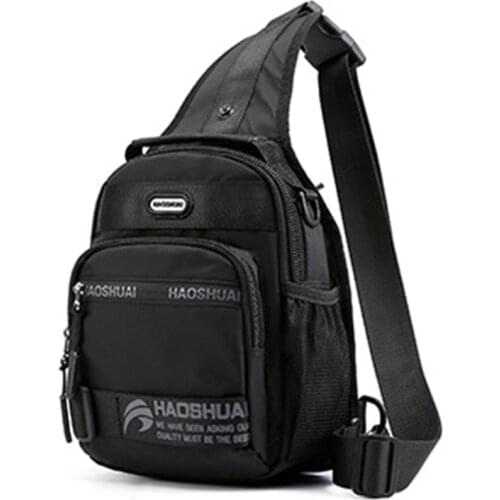 Men Nylon Sling Chest Pack Bags Rucksack Knapsack Multi-Purpose Travel Male Messenger Crossbody Bag Daypack Backpack