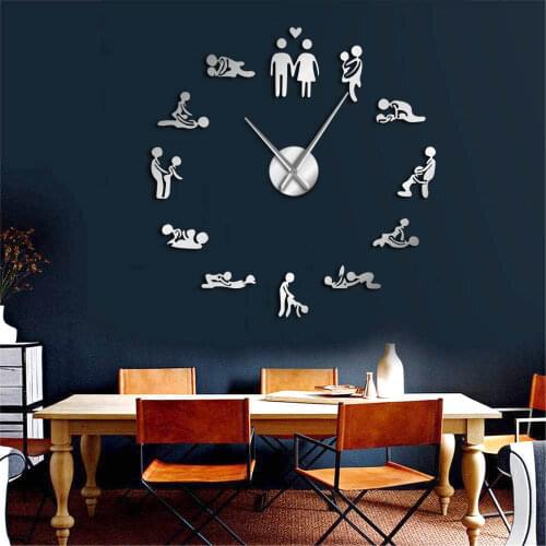 Living room wall decoration creative DIY pointer digital wall clock fun mute clock living room decoration