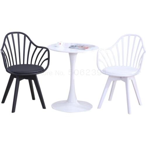 Negotiation small round table chair one table two chairs combination Nordic simple casual coffee home white balcony three-piece
