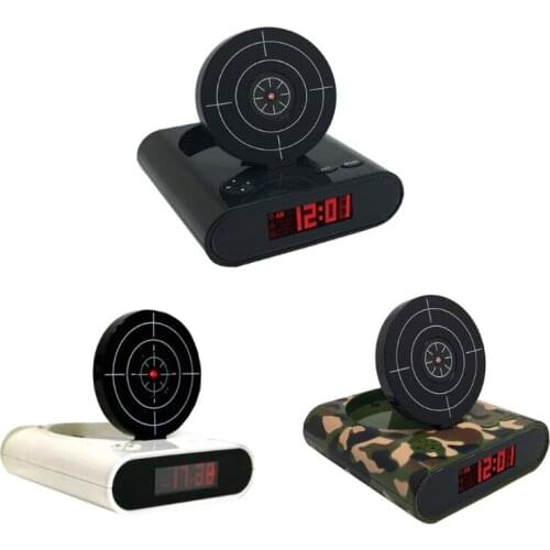 News 2021 Electronics Desk Clock Digital Alarm Clock Gadget Target-Laser shooting For Childrens Alarm Clock Table Awakening