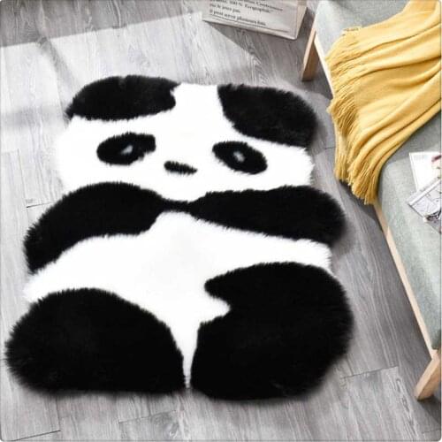 New Imitation Wool Carpet Fashion Cute Rugs Cartoon Panda Penguin Carpet Home Sofa Learning Desk Foot Pad Warm Mat Floor Cushion