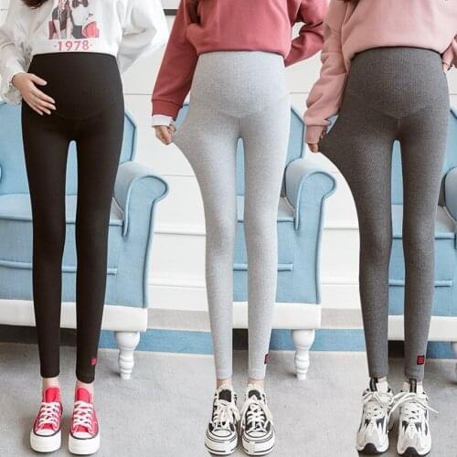Autumn and winter new pregnant women leggings ribbed pits elastic wild comfortable wearing leggings