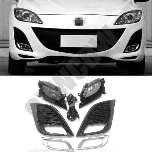 Fit For Mazda 3 2010-2011 High quality Front Fog Light Assembly+Fog Lamps Decoration Cover Trim