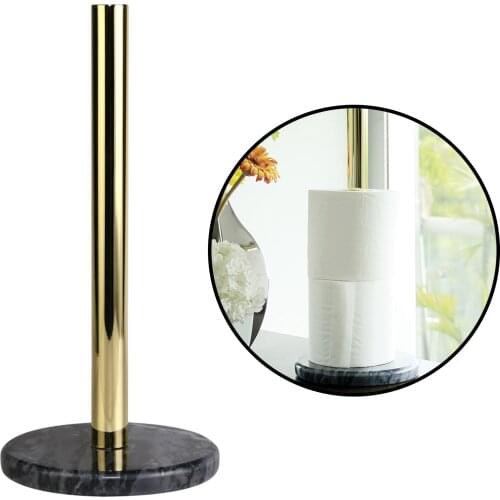 Sturdy Roll Paper Rack Paper Dispenser Desktop Decor & Marble Base for Bathroom