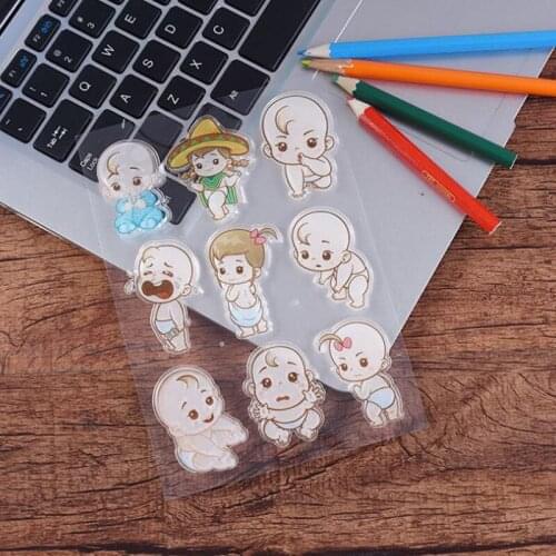 Energetic Cute Baby Transparent Silicone Stamps Cartoon Clear Stamps For Scrapbooking Photo Album DIY Crafts Stamp Seal