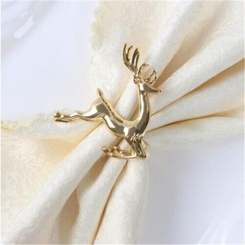 Luxurious Napkin Ring Deer Shaped Alloy Napkin Buckle Elk Napkin Ring Tableware Accessories Wedding Party Table Decoration