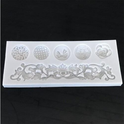 DIY Baroque Scroll Relief Border Baroque Silicone Molds for Cake Cupcake Decor