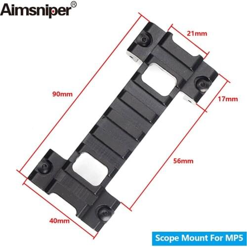 Tactical 20mm Picatinny Weaver Top Rail Mount Adapter Laser Scope Sight Mount Rail Bracket For MP5 Airsoft GSG5 G3 Hunting Caza