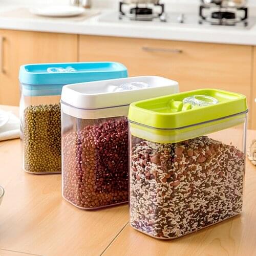 Thick Plastic Transparent Storage Box Container Modern Home Kitchen Refrigerator Grain Sealed Storage Bottle
