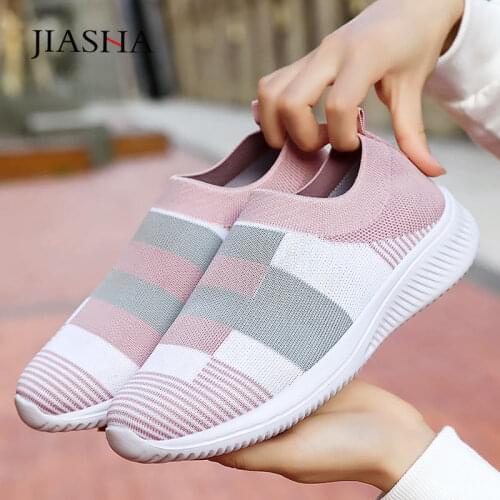 Casual shoes woman basic flats loafers 2021 slip-on mixed color flats ladies shoes breathable mesh summer sneakers women shoes