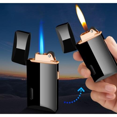 Ultra Thin Metal Mini Turbo Lighter Flints Gas Lighter Magic Flame Cigarette Lighters Cigar Smoking Accessories Gadgets for Men