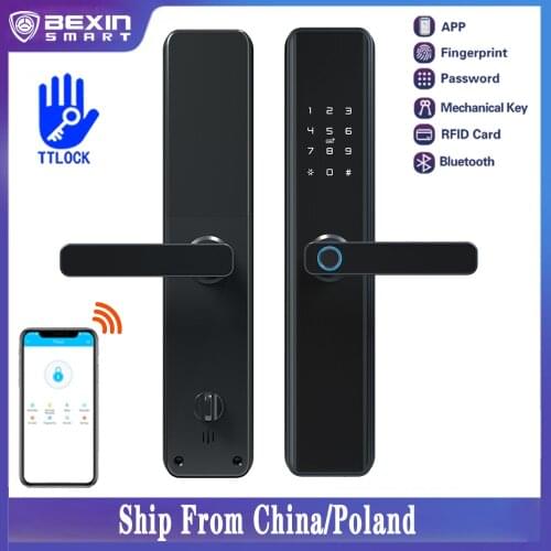 TTlock Waterproof Bluetooth Wifi Fingerprint Smart Lock Electronic Intelligent Biometric Code Digital Door Lock