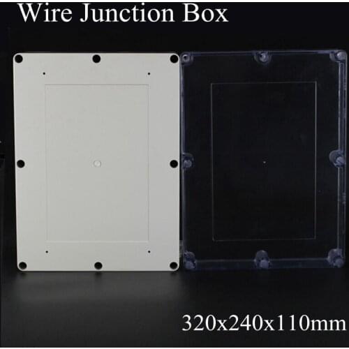 320x240x110mm ABS IP65 Waterproof Plastic Wire Junction Box Transparent Enclosure Clear Project Case Electronic Terminal