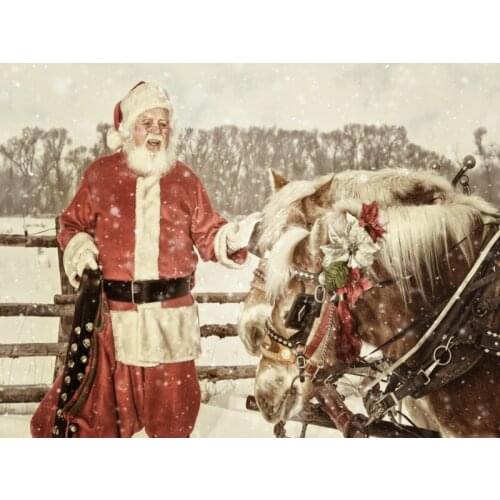 TOUOILP"Snow scene Santa Claus and horse"cross stitch,full square&round 5d diamond painting abstract,handcraft crafts,home decor