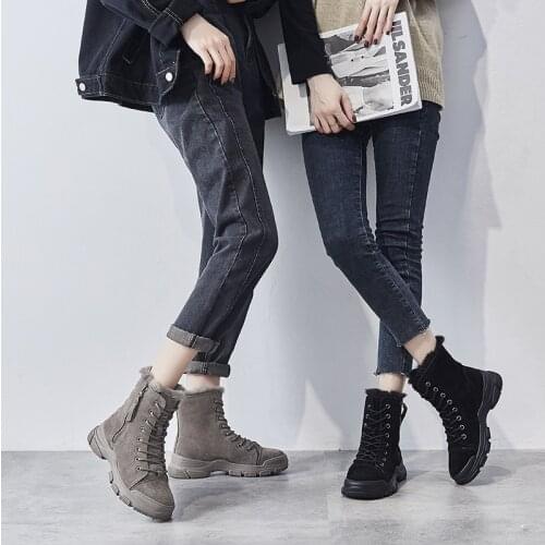 Ins Hot High Top Ankle Shoes Women Winter Warm Fur Snow Boots Platform Sneakers Winter 2021 Plush Fur Warm Winter Ankle Boots