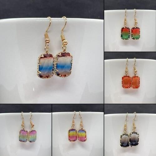 Womens Simple Crystal Drop Drop Earrings Gold Color Drop Earrings Wedding Party Jewelry Used for Weddings Banquets for Friends