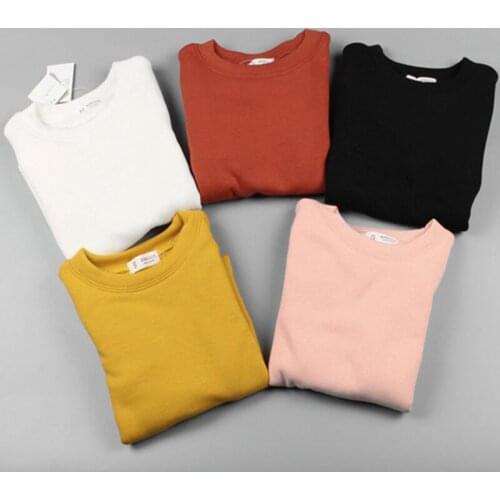 Winter baby girls clothing long sleeve cotton girls t shirt childrens clothing solid thick fleece warm kids tops 3-11Y DQ200