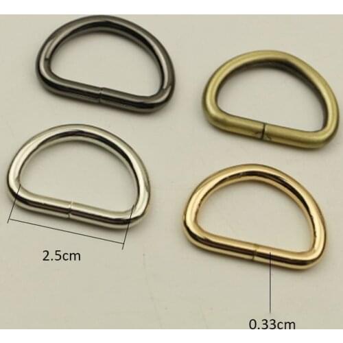 10 PCS/lot) DIY hand leather luggage bag inner diameter 25mm shoulder strap link to adjust D Ring semi ring Buckle accessories