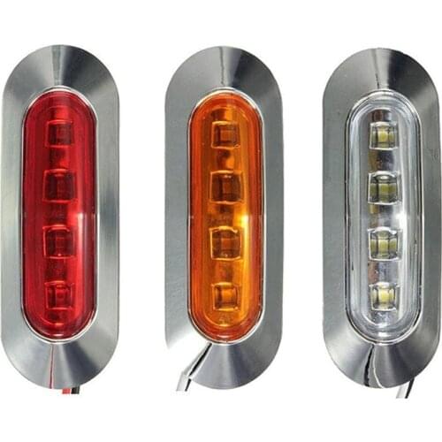 10 Pcs Amber 4 SMD 12/24V Tail Light Side Indicator Waterproof LED Marker Light Trailer Lights Truck Side Lamp