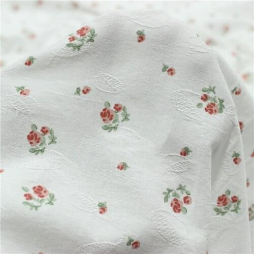 150x50cm Cotton Jacquard Small Floral Leaf Sewing Fabric, Making Tablecloth Spring and Autumn Shirt Skirt Bedding Cloth