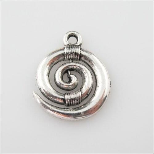 20 New Charms Tibetan Silver Ox Horn Winding Pendants DIY 15x18.5mm