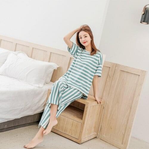 2020 Summer Modal Homewear Long-Sleeved Wide-Leg Pants Pajamas Home Service Ladies Loose Large Size Casual Sleepwear 2PCS