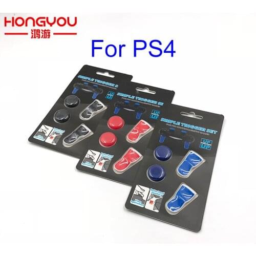 6pcs New Rubber Extended L2 R2 Trigger Extended Buttons Kit Thumb Grip For Dualshock 4 Playstation 4 PS4 Pro/slim Controller