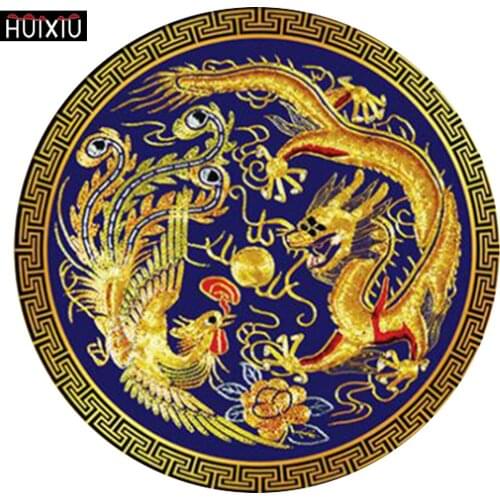 DIY 5D Sale Diamond Embroidery, Mosaic, Prosperity Brought by the Dragon and the Phoenix, Full, Painting Cross Stitch