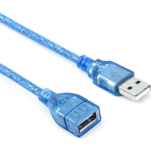 ANPWOO All Copper 0.3/0.5/1/ 1.5/3/5/10 Meters Transparent Blue USB Extension Data Cable USB2.0 Male To Female