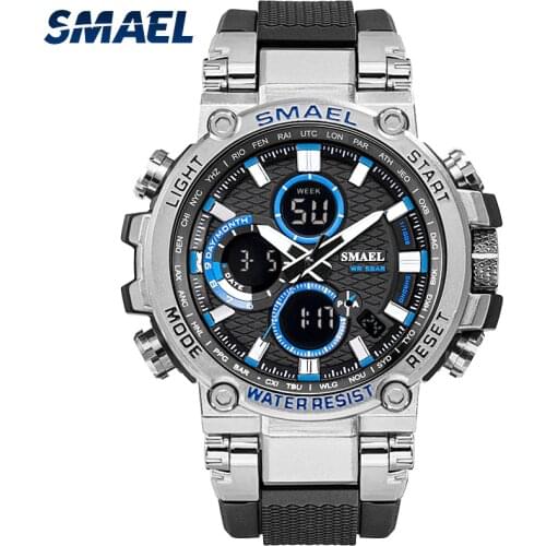 SMAEL 1803 Sport Watch Men Watches Waterproof 5Bar Dual Time Mens Military Watches Shock Resistant Alarm Clock montre homme