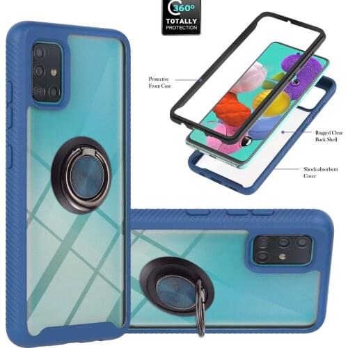 For Samsung Galaxy A51 A71 Case Hard PC HD Transparent With Ring protective back Cover Case for Samsung A31 A21S A01 Core shell
