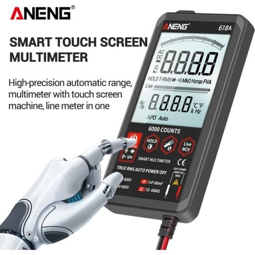 ANENG 618A Digital Multimeter Professional Smart Touch DC Analog True RMS Auto Tester Transistor Capacitor NCV Testers Meter